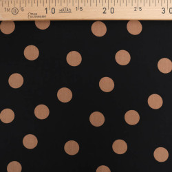 Viscose Noir Gros Pois Cappuccino - Maison Klem