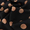 Viscose Noir Gros Pois Cappuccino - Maison Klem