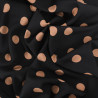 Viscose Noir Gros Pois Cappuccino - Maison Klem