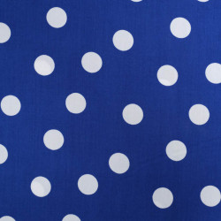 Viscose Bleu Marine Gros Pois Blancs - Maison Klem