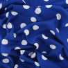 Viscose Bleu Marine Gros Pois Blancs - Maison Klem