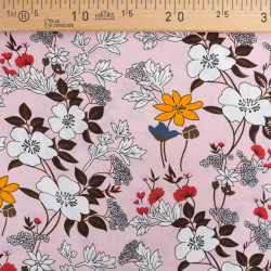 Viscose Rose Clair Motif Fleuri Tropical - Maison Klem