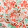 Viscose Ecrue Motif Floral Corail et Vert - Maison Klem