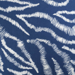 Viscose Imprimée Bleue Motif Zèbre - Maison Klem