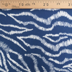Viscose Imprimée Bleue Motif Zèbre - Maison Klem