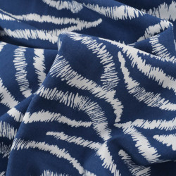 Viscose Imprimée Bleue Motif Zèbre - Maison Klem