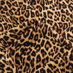 Viscose Imprimé Léopard Fond Camel - Maison Klem