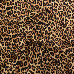 Viscose Imprimé Léopard Fond Camel - Maison Klem