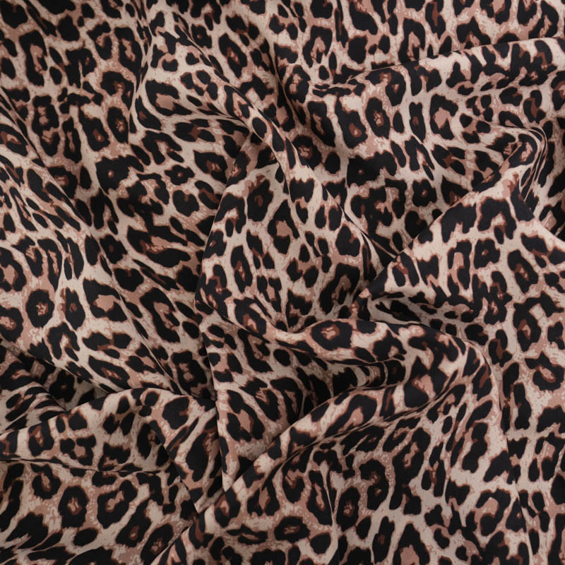 Viscose Imprimé Léopard Fond Clair - Maison Klem