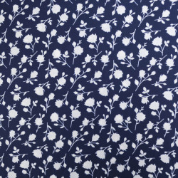 Viscose Flower Bleu Marine - Maison Klem