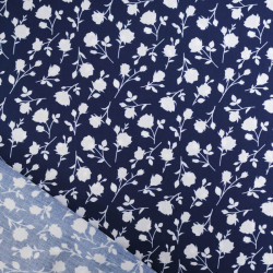 Viscose Flower Bleu Marine - Maison Klem