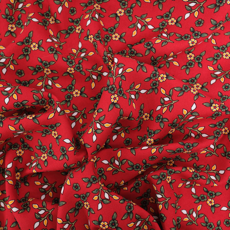 Viscose Poésie Rouge - Maison Klem