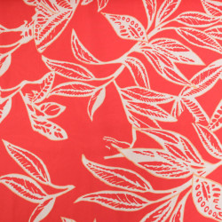 Viscose Flores Rouge Corail - Maison Klem