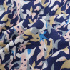 Viscose Bleu Marine Motif Abstrait Coloré - Maison Klem