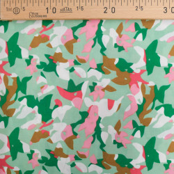 Viscose Vert Menthe Motif Abstrait Coloré - Maison Klem