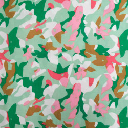 Viscose Vert Menthe Motif Abstrait Coloré - Maison Klem