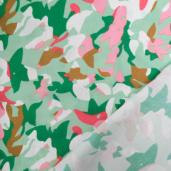 Viscose Vert Menthe Motif Abstrait Coloré - Maison Klem