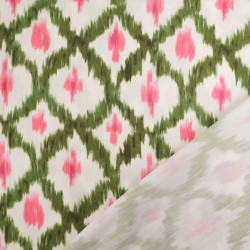 Viscose Ethnique Kaki et Rose - Maison Klem