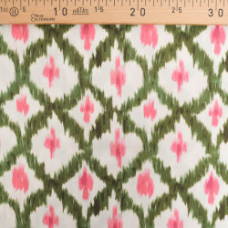 Viscose Ethnique Kaki et Rose - Maison Klem