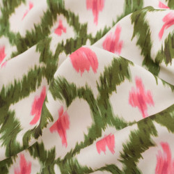 Viscose Ethnique Kaki et Rose - Maison Klem