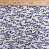Viscose Ecrue Petit Feuillage Bleu Myrtille - Maison Klem