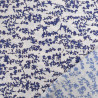 Viscose Ecrue Petit Feuillage Bleu Myrtille - Maison Klem