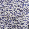 Viscose Ecrue Petit Feuillage Bleu Myrtille - Maison Klem