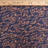 Viscose Bleu Marine Petit Feuillage Praline - Maison Klem