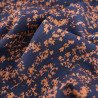 Viscose Bleu Marine Petit Feuillage Praline - Maison Klem
