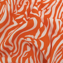 Viscose Orange Motif Zébré - Maison Klem