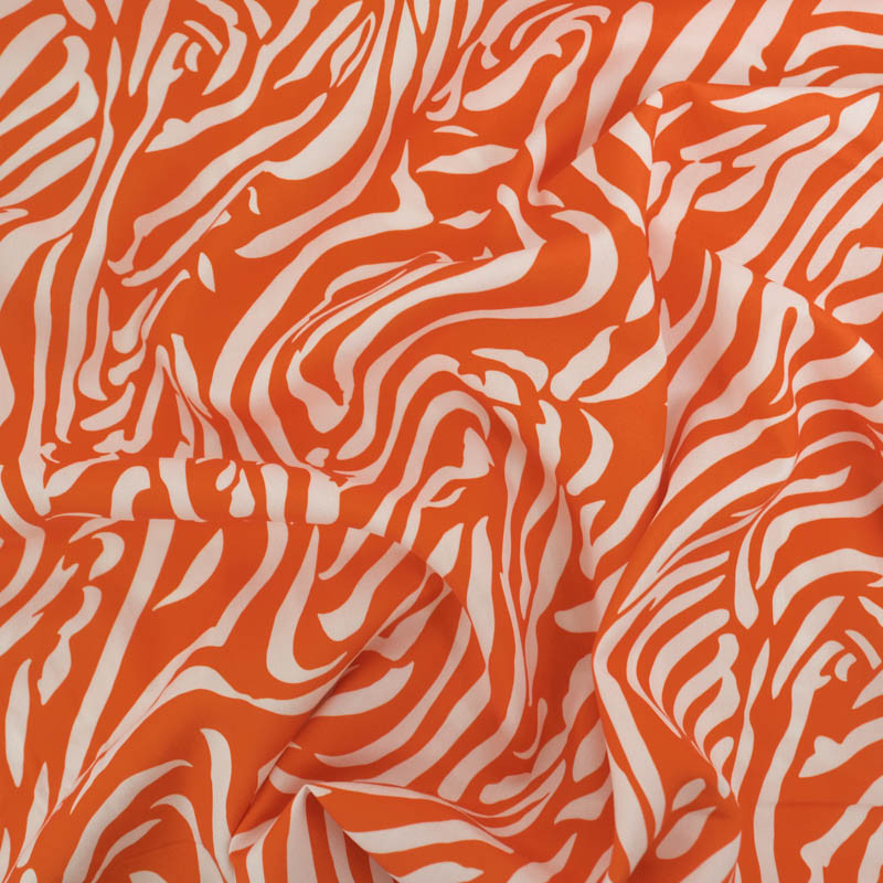 Viscose Orange Motif Zébré - Maison Klem