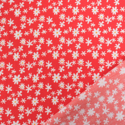 Viscose Rouge Petites Marguerites - Maison Klem