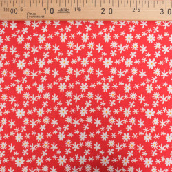 Viscose Rouge Petites Marguerites - Maison Klem