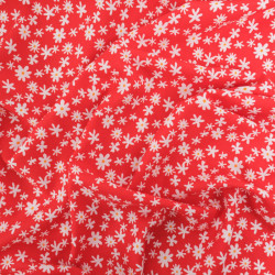 Viscose Rouge Petites Marguerites - Maison Klem