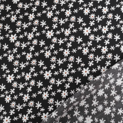 Viscose Noire Petites Marguerites - Maison Klem