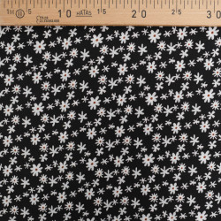 Viscose Noire Petites Marguerites - Maison Klem
