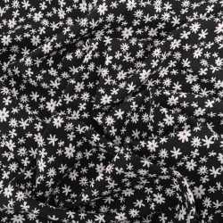 Viscose Noire Petites Marguerites - Maison Klem