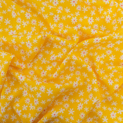 Viscose Jaune Petites Marguerites - Maison Klem
