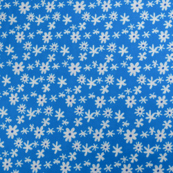 Viscose Bleue Petites Marguerites - Maison Klem