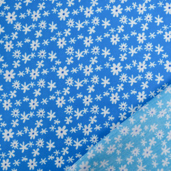Viscose Bleue Petites Marguerites - Maison Klem
