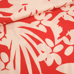 Viscose Hawaï Brique et Crème - Maison