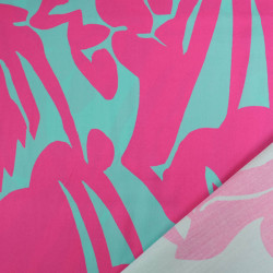 Viscose Hawaï Menthe et Fuchsia - Maison Klem