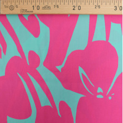 Viscose Hawaï Menthe et Fuchsia - Maison Klem