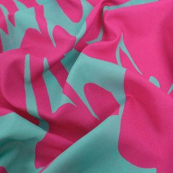 Viscose Hawaï Menthe et Fuchsia - Maison Klem