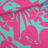 Viscose Hawaï Menthe et Fuchsia - Maison Klem