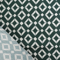 Viscose Géométrique Vert Bouteille - Maison Klem