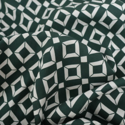 Viscose Géométrique Vert Bouteille - Maison Klem
