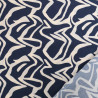 Viscose Bleu Marine Motif Zébré Crème - Maison Klem