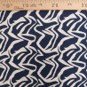 Viscose Bleu Marine Motif Zébré Crème - Maison Klem