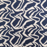 Viscose Bleu Marine Motif Zébré Crème - Maison Klem